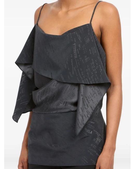 MM6 by Maison Margiela Black Ruffled Open Back Top