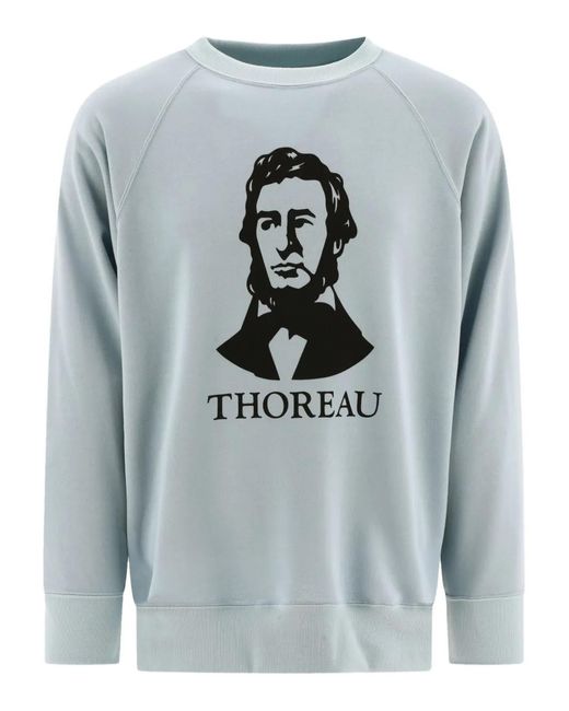 Mountain Research. Gray Thoreau-Print Crew-Neck Sweatshirt for men