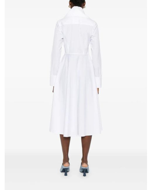Viktor & Rolf White Layered-Collar Shirt Dress