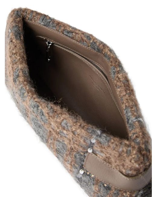 Brunello Cucinelli Gray Essence Clutch mit Pailletten