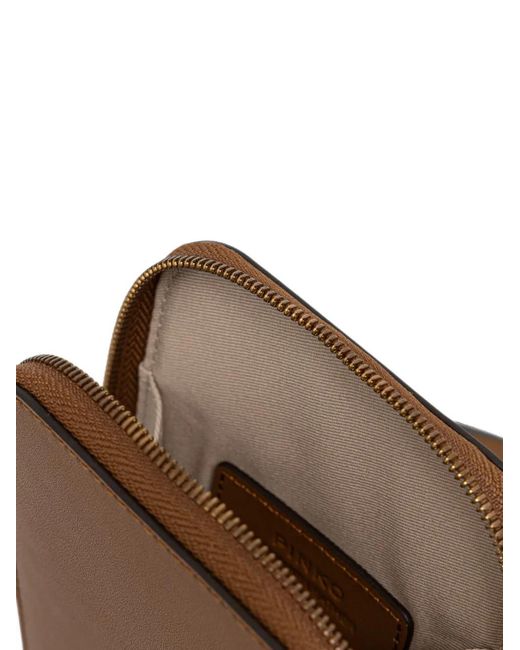Pinko Natural Love Birds Leather Phone Bag