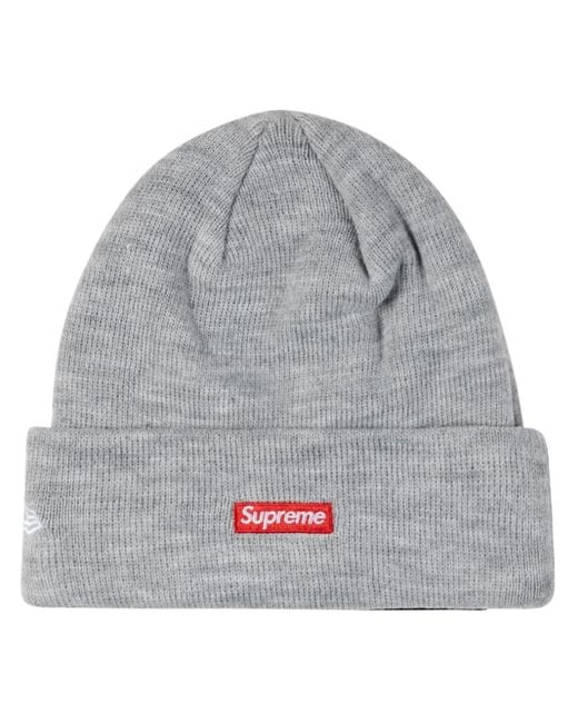 Supreme Gray X New Era S Logo Knitted Beanie