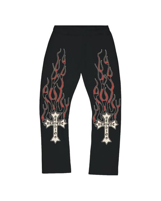 Stadium Goods Black Flame-Print Track Trousers for men