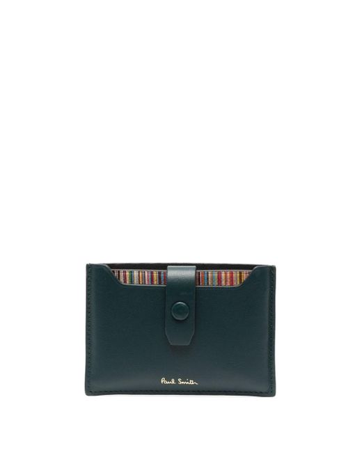 Paul Smith Green Signature-stripe Leather Cardholder for men