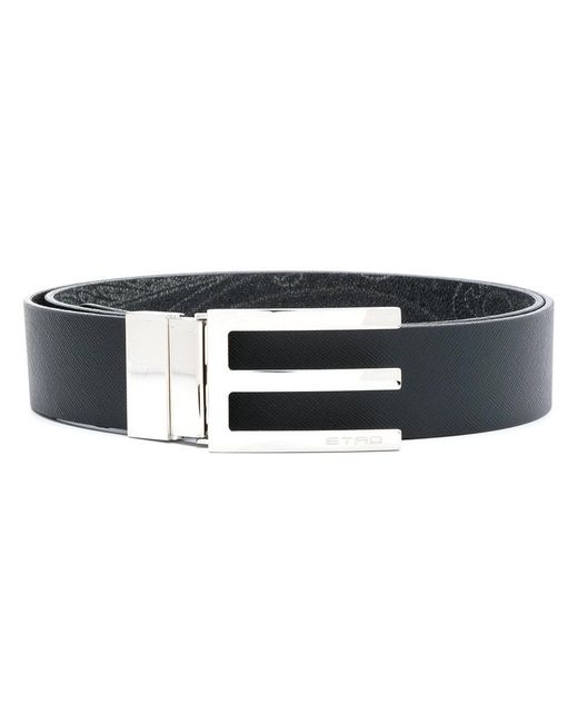 Etro Black E Logo Belt for men