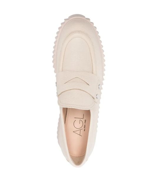 Agl Attilio Giusti Leombruni Natural Dany Platform-Sole Loafers