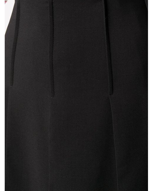 Valentino Garavani Black Pleated A-Line Skirt