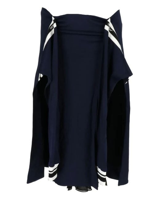 Off-White c/o Virgil Abloh Blue Logo-Detail Midi Skirt