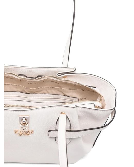 Guess White Yesba Logo-Plaque Shoulder Bag