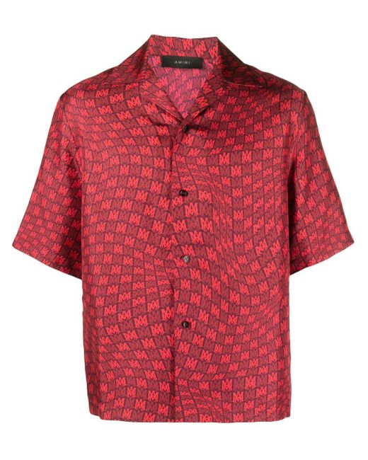 Amiri Hemd aus Seide mit MA-Print in Red für Herren