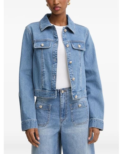 Morgan Blue Button-Up Denim Jacket