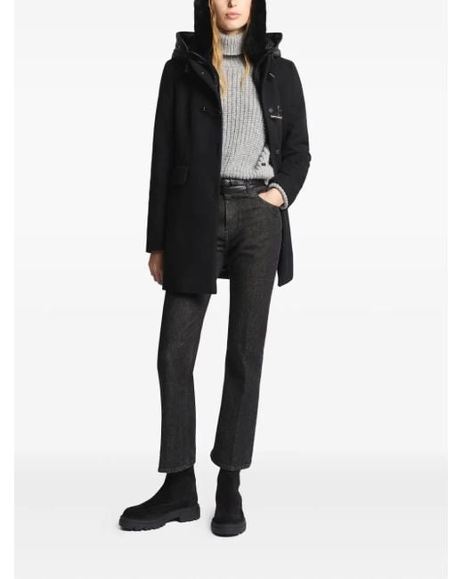 Fay Black Double-Breasted Coat