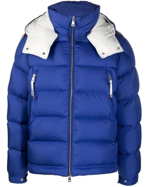 Moncler Blue Feather-Down Padded Puffer Jacket for men