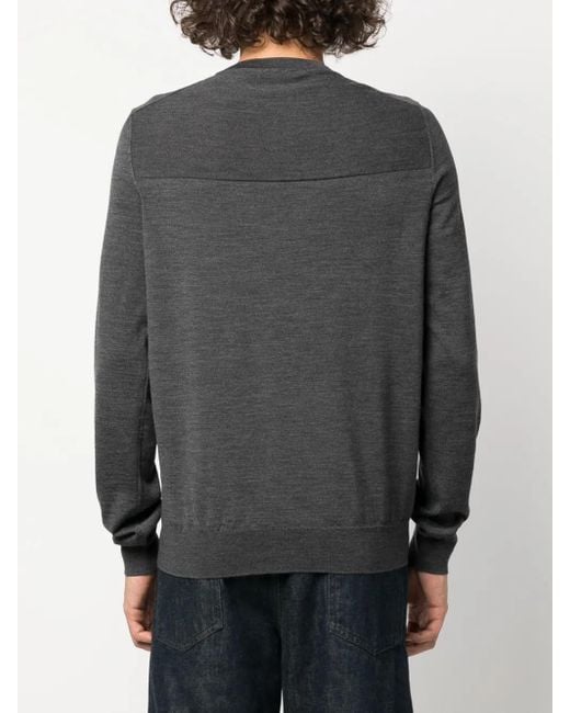 Jil Sander Gray Crew-Neck Virgin Wool Jumper for men
