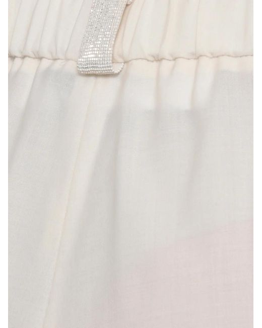 Fabiana Filippi White Gubbio Elasticated-Waist Trousers