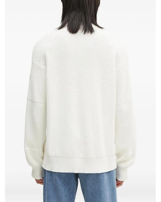 Napapijri White Logo Crew-Neck Sweater for men
