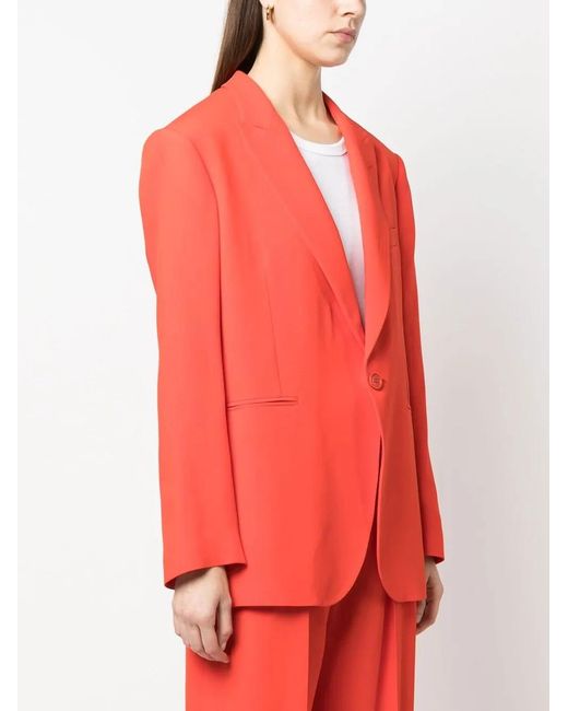 Aspesi Red Single-Breasted Blazer