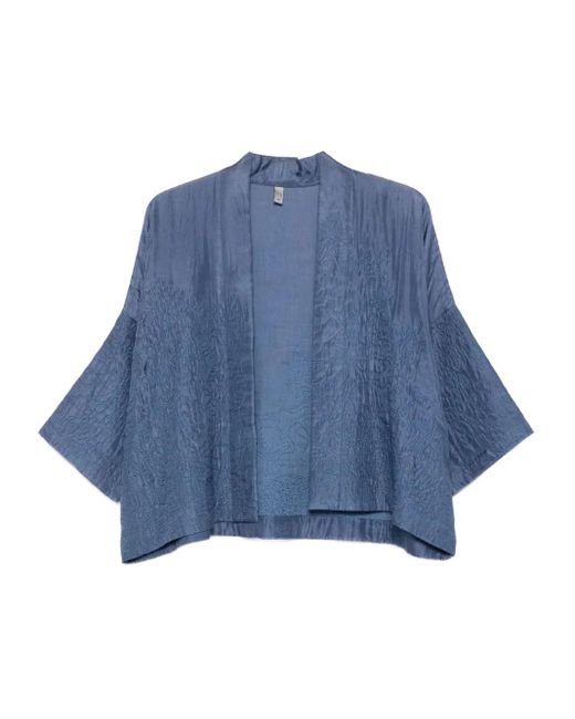 Yavi Blue Textured Silk Jacket