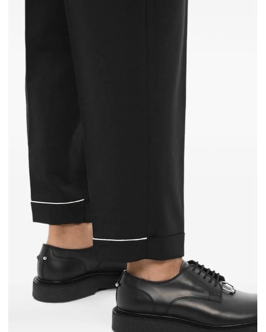 Neil Barrett Black Elasticated-Waistband Turn-Up Trousers for men