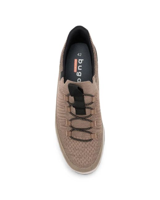 Bugatti White Mesh-Knit Lace-Up Sneakers for men