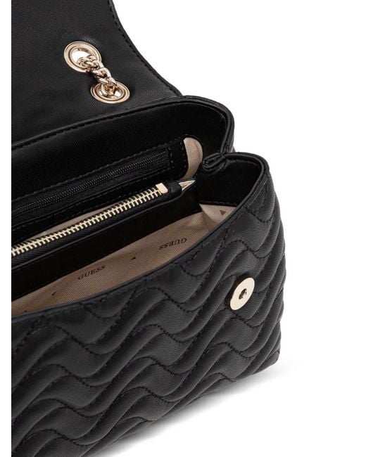 Sac À Bandoulière À Design Matelassé Guess en coloris Black
