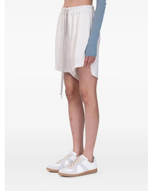 Rick Owens White Drawstring Shorts