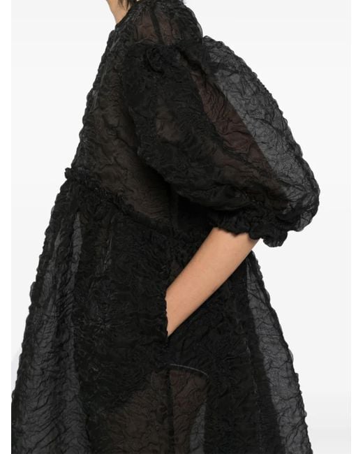 Simone Rocha Black Ruffle Detail Smock Dress