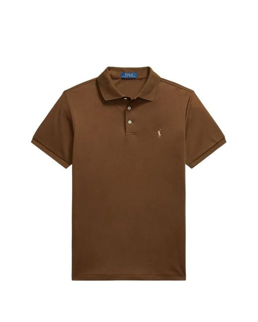 Polo Ralph Lauren Brown Logo-Embroidered Polo Shirt for men