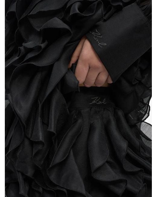 Karl Lagerfeld Black Ruffled Mini Skirt