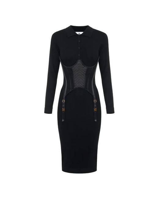 Elisabetta Franchi Blue Knit Bustier Dress