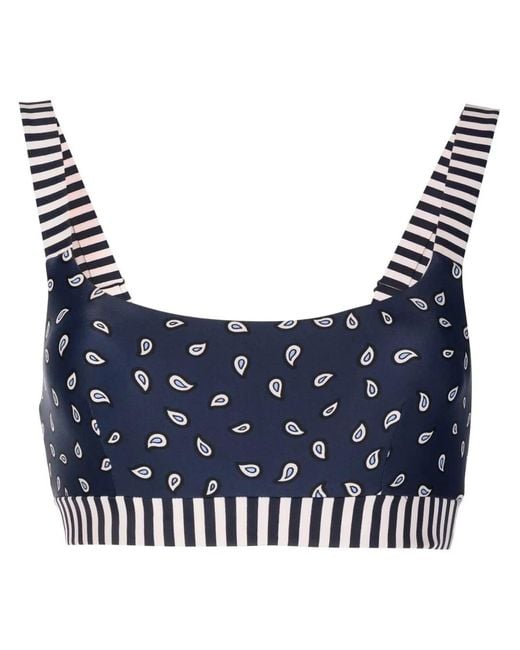 The Upside Blue Nina Paisley-Print Sports Bra