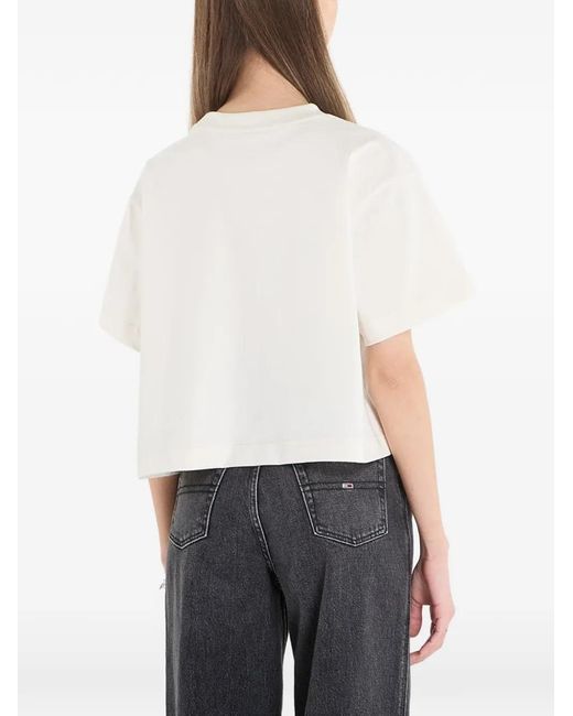 Calvin Klein White Logo Crop Top