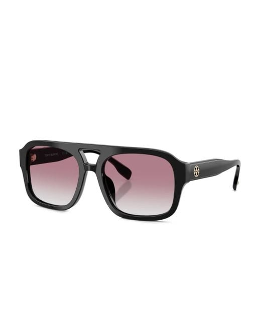 Tory Burch Pink Double-Bridge Square-Frame Sunglasses