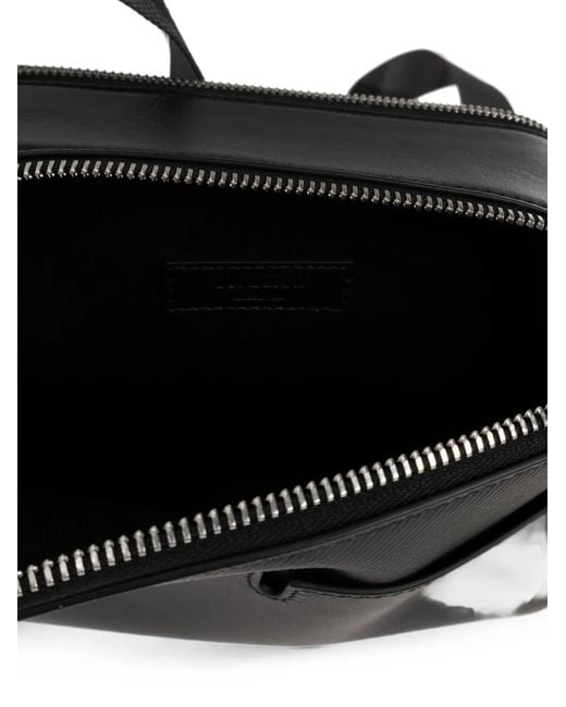 Burberry Black Check-Pattern Messenger Bag for men