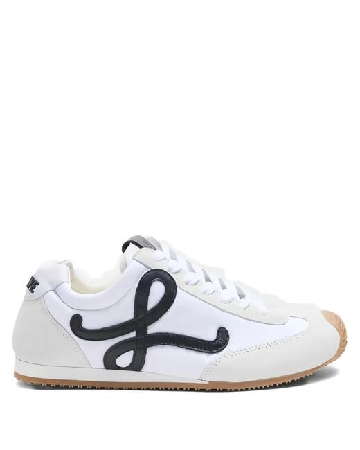 Loewe White Ballet Runner 2.0 Mixed Leather Sneakers