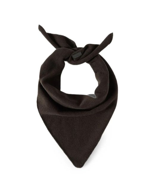 Brunello Cucinelli Black Cashmere Foulard With Monili