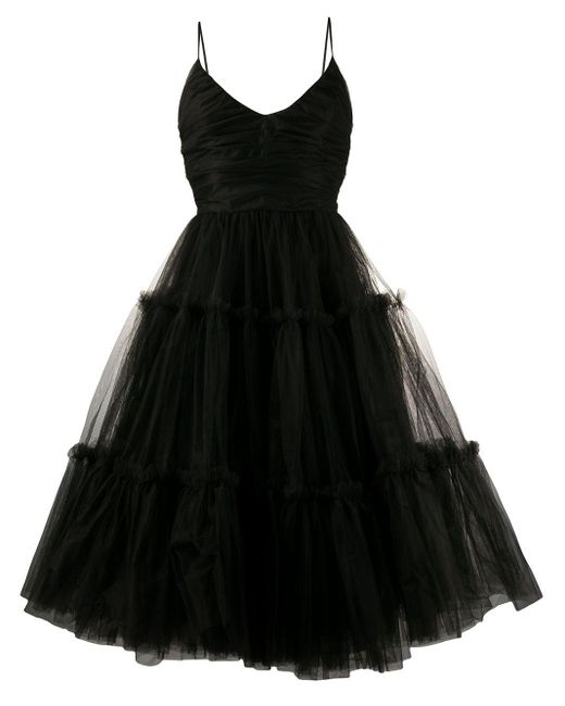 BROGNANO Black Tulle Midi Dress