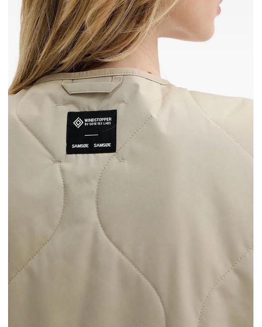 Samsøe & Samsøe Natural Quilted Button-Fastening Gilet