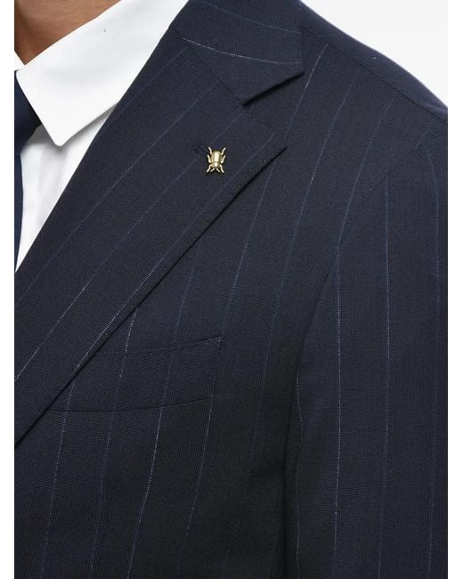 Corneliani Blue Pinstripe Single-Breasted Blazer for men