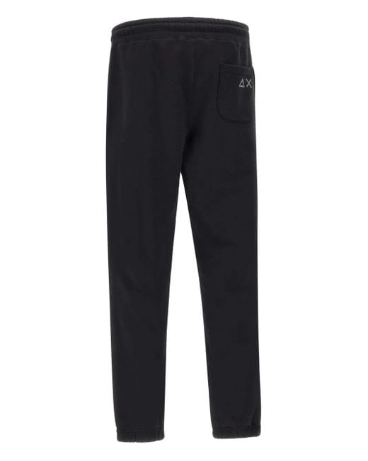 Sun 68 Blue Drawstring Logo-Embroidered Track Pants for men