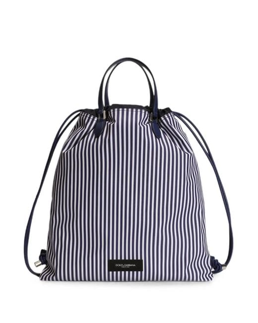 Dolce & Gabbana Blue Essenza Poplin Shopping Bag for men