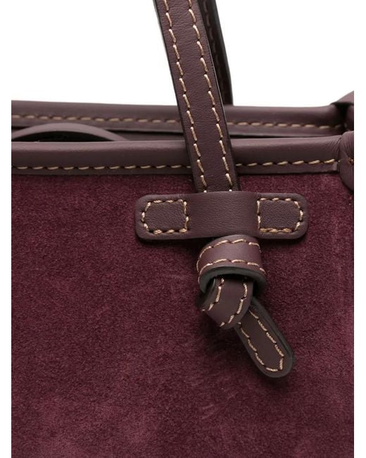 Gianni Chiarini Purple Miss Marcella Knotted-Detail Suede Tote Bag