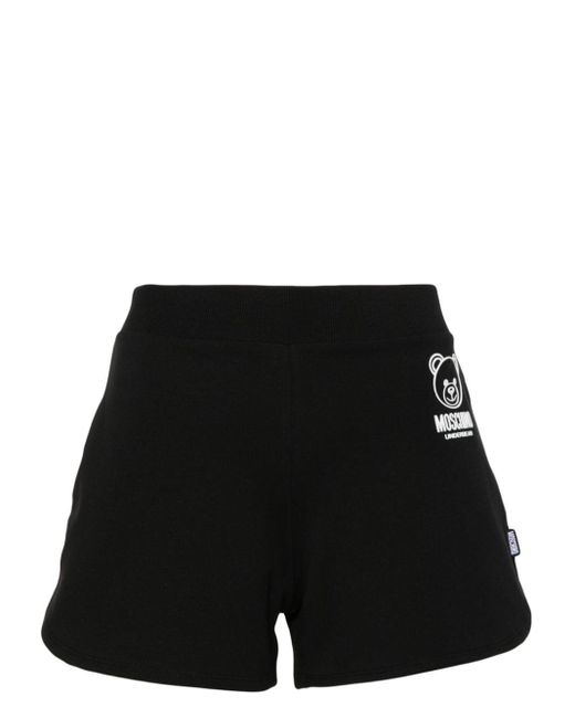 Moschino Katoenen Shorts Met Teddybeerprint in het Black