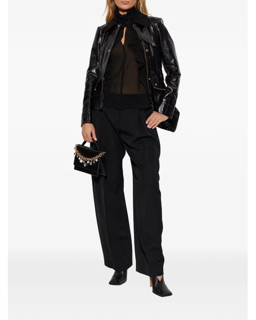 McQueen Black Ruffled Top