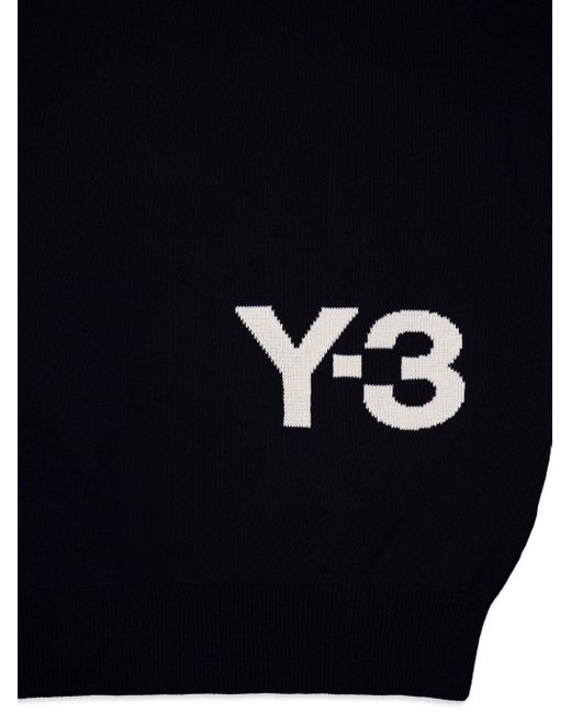 Y-3 Blue Logo Knitted Sweatshirt for men