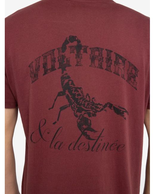 Zadig & Voltaire Red Scorpion-Print T-Shirt for men