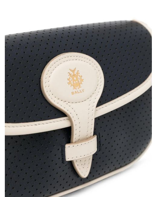 Bally White Perforated Cross Body Bag