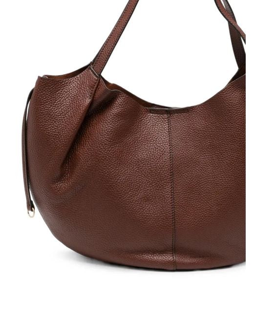 The Bridge Brown Logo-Patch Shoulder Bag