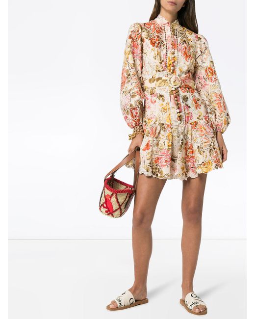 Zimmermann Bonita Embroidered Floral Lace Mini Dress | Lyst Australia