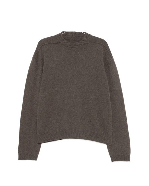 Rick Owens Gray Tommy Lupetto Ribbed-Knit Sweater for men